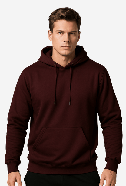 PLAIN FLEECED HOODIE