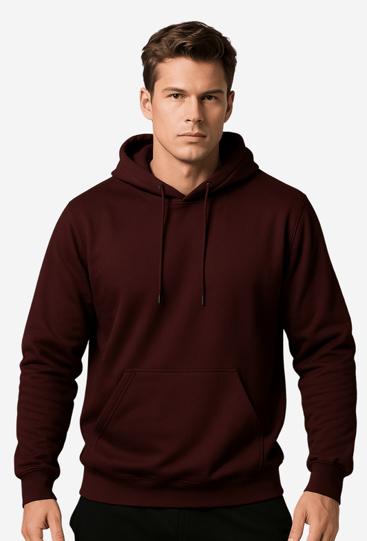 PLAIN FLEECED HOODIE