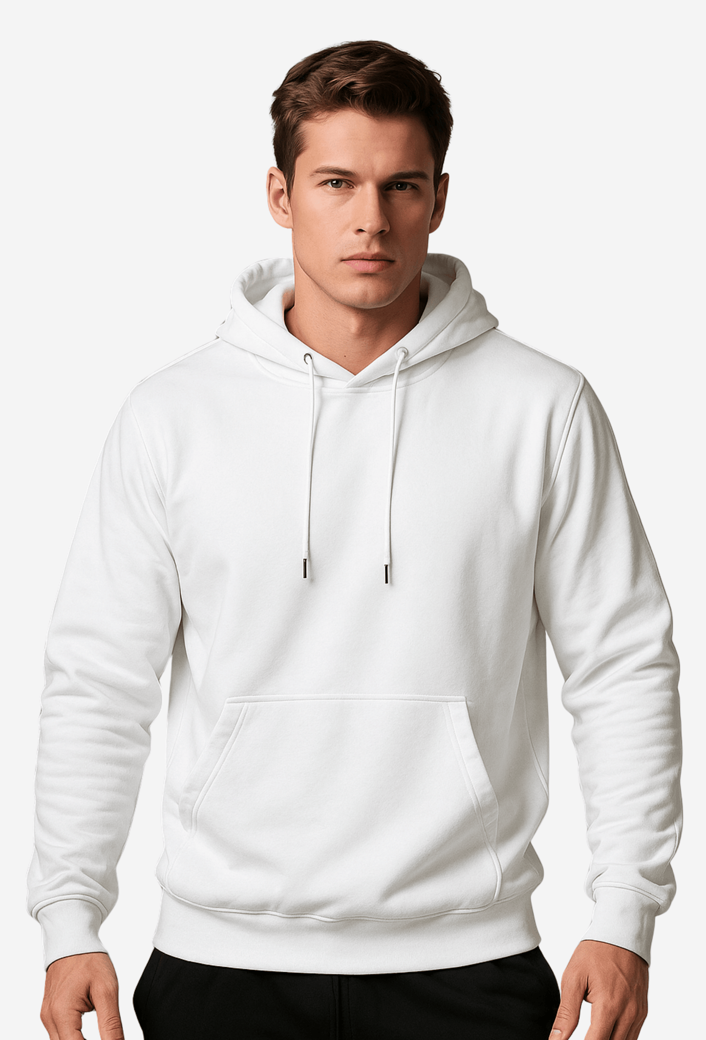 PLAIN FLEECED HOODIE