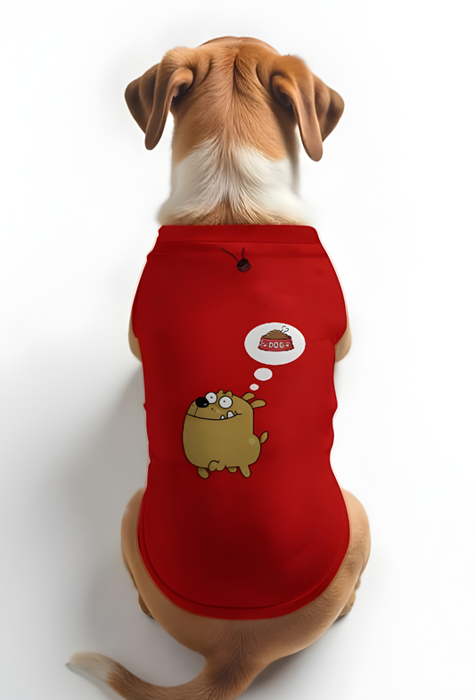 THINKING ABOUT FOOD - DOG T-SHIRT