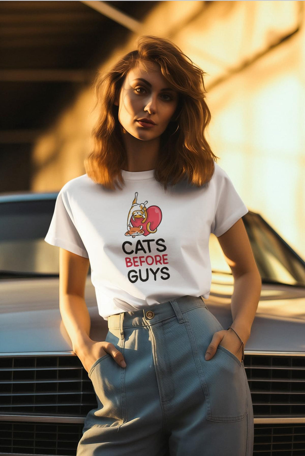 Cats Before Guys Classic Fit T-shirt