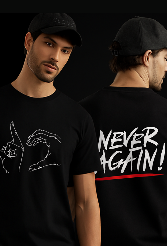 NEVER AGAIN - CLOVE NEW YORK LIMITED HEARTBREAK EDITION TSHIRT
